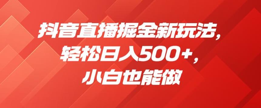 抖音直播掘金新玩法，轻松日入500+，小白也能做【揭秘】-小齐资源库