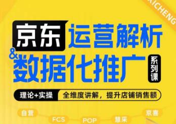 京东运营解析与数据化推广系列课，全维度讲解京东运营逻辑+数据化推广提升店铺销售额-小齐资源库
