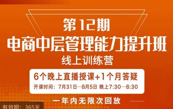 陈少珊·电商中层管理能力提升班，学习对象-电商公司各个岗位的主管，20人人以内的电商公司老板-小齐资源库