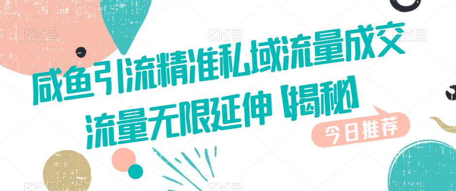 咸鱼引流精准私域流量成交流量无限延伸【揭秘】-小齐资源库