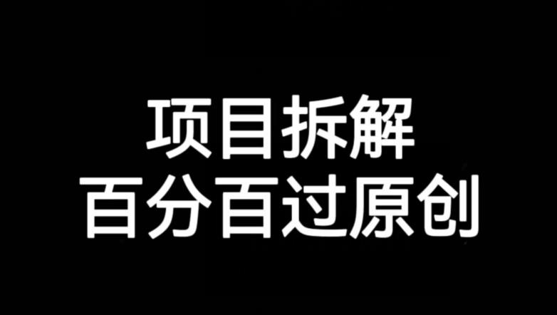 项目拆解赛道百分百过原创【揭秘】-小齐资源库