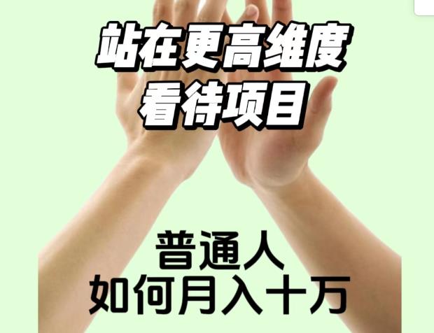 2023最火项目：站在更高维度看待项目，普通人如何月入十万【揭秘】-小齐资源库