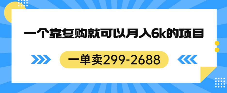 一单卖299-2688，一个靠复购就可以月入6k的暴利项目【揭秘】-小齐资源库