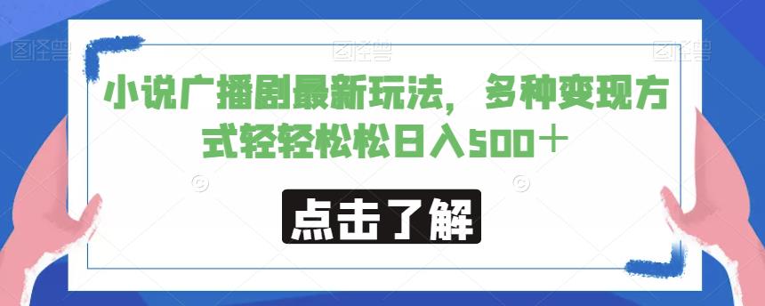 小说广播剧最新玩法，多种变现方式轻轻松松日入500＋【揭秘】-小齐资源库