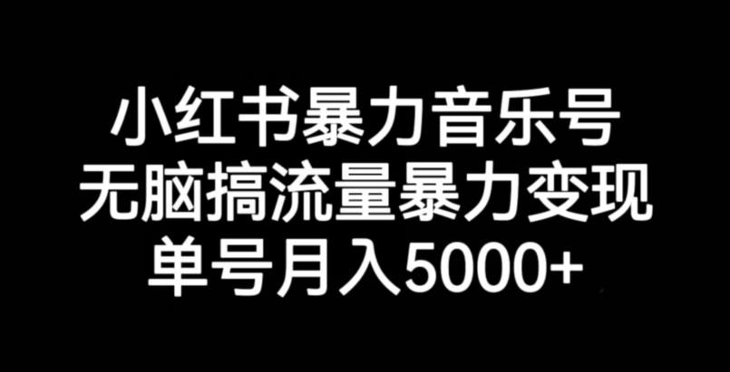 小红书暴力音乐号，无脑搞流量暴力变现，单号月入5000+-小齐资源库