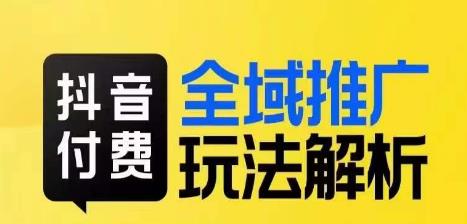 抖音付费全域推广玩法解析，抓住平台红利，小付费撬动大流量-小齐资源库
