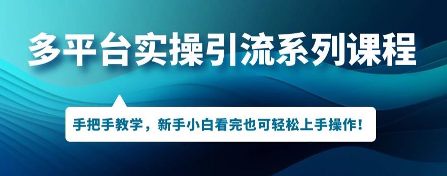 多平台引流实操系列课程，新手小白看完也可轻松上手进行引流操作-小齐资源库