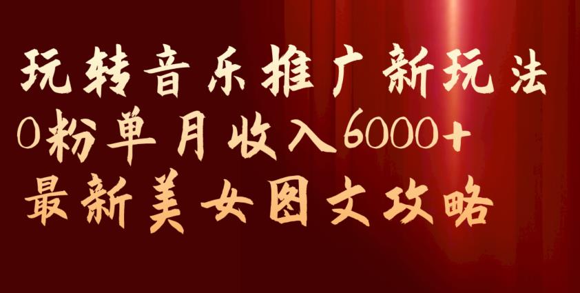 玩转音乐推广新玩法，0粉单月收入6000+，最新美女图文攻略【揭秘】-小齐资源库