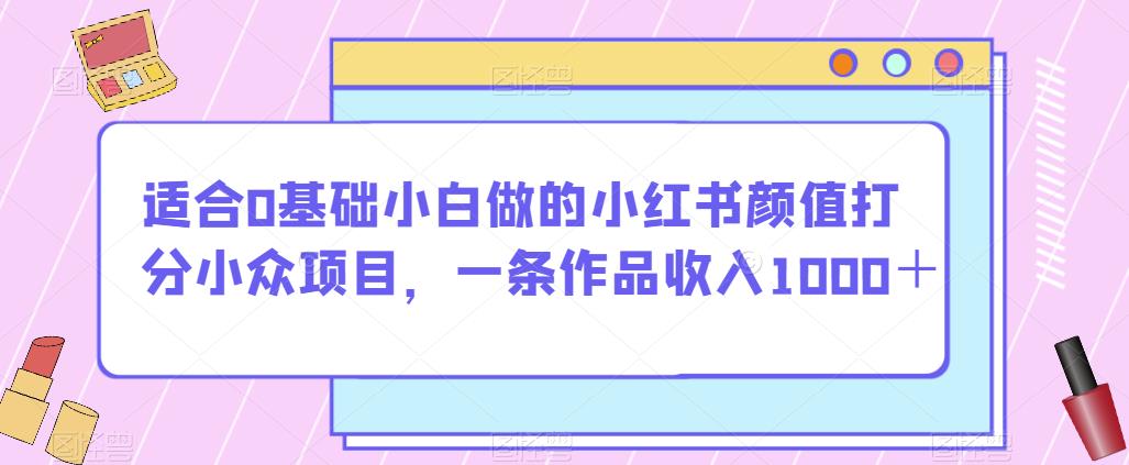 适合0基础小白做的小红书颜值打分小众项目，一条作品收入1000＋【揭秘】-小齐资源库
