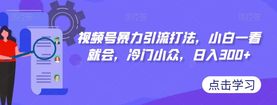 视频号暴力引流打法，小白一看就会，冷门小众，日入300+【揭秘】-小齐资源库