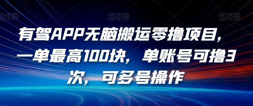 有驾APP无脑搬运零撸项目，一单最高100块，单账号可撸3次，可多号操作【揭秘】-小齐资源库