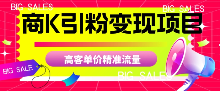 商K引粉变现项目，高客单价精准流量【揭秘】-小齐资源库