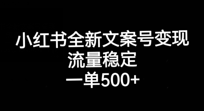 小红书全新文案号变现，流量稳定，一单收入500+-小齐资源库