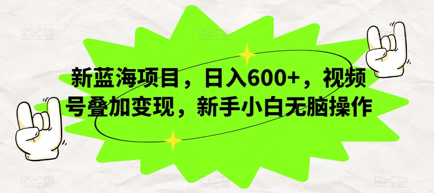 新蓝海项目，日入600+，视频号叠加变现，新手小白无脑操作【揭秘】-小齐资源库