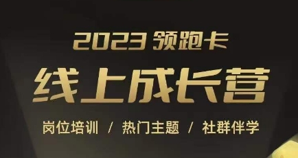 2023领跑卡线上成长营，淘宝运营各岗位培训，直通车、万相台、引力魔方、引流等，帮助突破成长瓶颈-小齐资源库