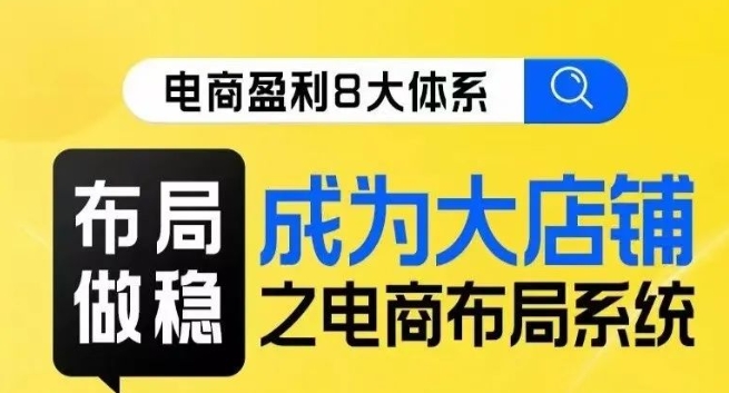八大体系布局篇·布局做稳，成为大店的电商布局线上课-小齐资源库