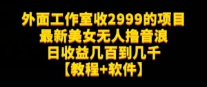 外面工作室收2999的项目最新美女无人撸音浪日收益几百到几千【教程+软件】(仅揭秘)-小齐资源库