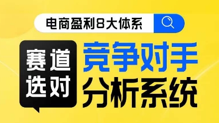 电商盈利8大体系·赛道选对，​竞争对手分析系统线上课-小齐资源库