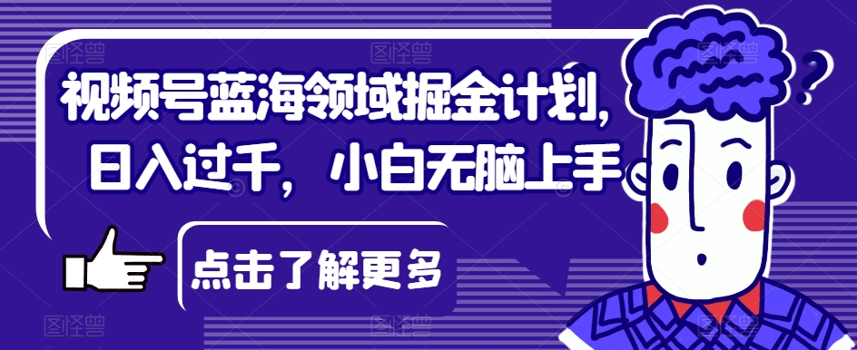 视频号蓝海领域掘金计划，日入过千，小白无脑上手【揭秘】-小齐资源库