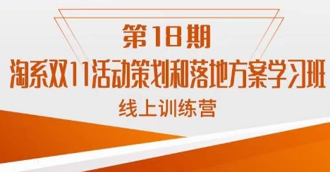 南掌柜·淘系双11活动策划和落地方案线上课18期-小齐资源库