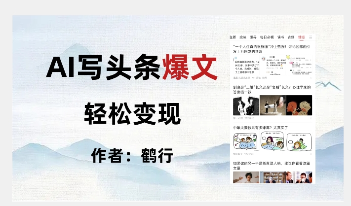 暴力拆解AI写头条爆文，轻松日入500+-小齐资源库