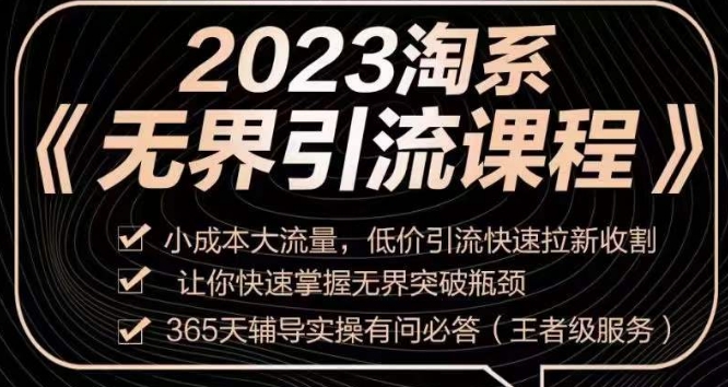 2023淘系无界引流实操课程，​小成本大流量，低价引流快速拉新收割，让你快速掌握无界突破瓶颈-小齐资源库