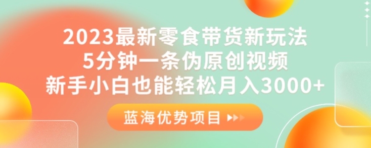 2023最新零食带货新玩法，5分钟一条伪原创视频，新手小白也能轻松月入3000+【揭秘】-小齐资源库