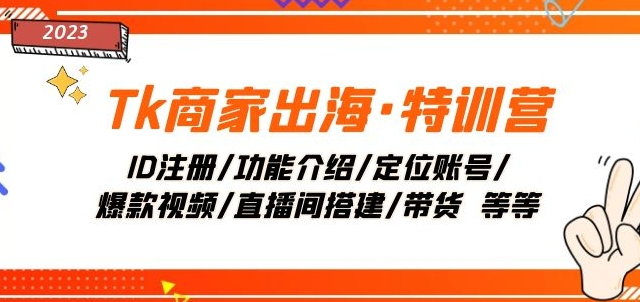 Tk商家出海·特训营：ID注册/功能介绍/定位账号/爆款视频/直播间搭建/带货-小齐资源库