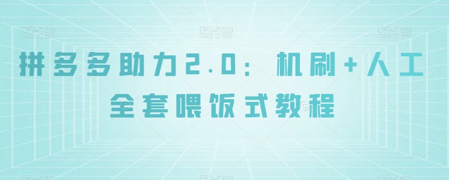 拼多多助力2.0：机刷+人工全套喂饭式教程【揭秘】-小齐资源库