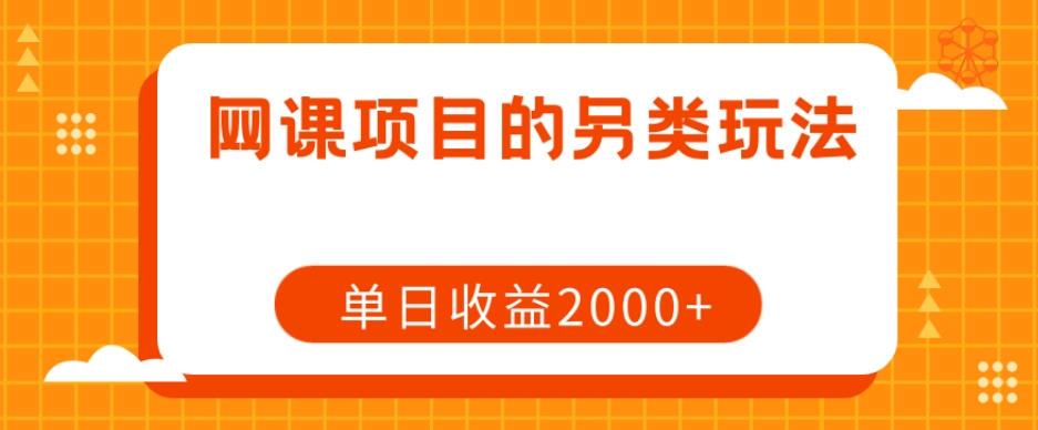 网课项目的另类玩法，单日收益2000+【揭秘】-小齐资源库