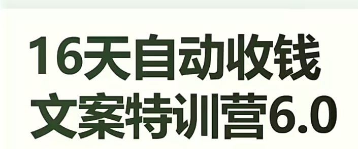 16天自动收钱文案特训营6.0，学会儿每天自动咔咔收钱-小齐资源库