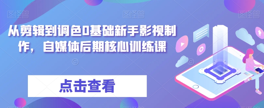 从剪辑到调色0基础新手影视制作，自媒体后期核心训练课-小齐资源库