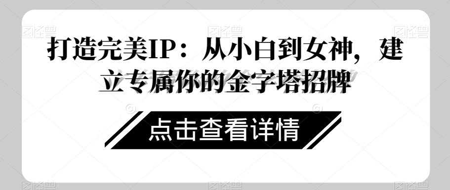 打造完美IP：从小白到女神，建立专属你的金字塔招牌-小齐资源库