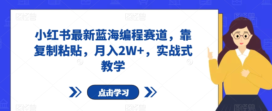 小红书最新蓝海编程赛道，靠复制粘贴，月入2W+，实战式教学【揭秘】-小齐资源库