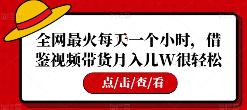 全网最火每天一个小时，借鉴视频带货月入几W很轻松【揭秘】-小齐资源库