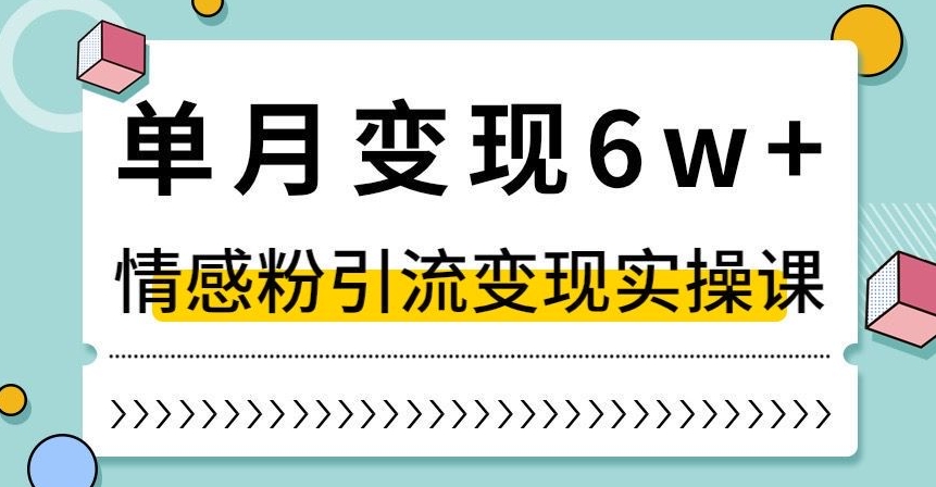 单月变现6W+，抖音情感粉引流变现实操课，小白可做，轻松上手，独家赛道【揭秘】-小齐资源库