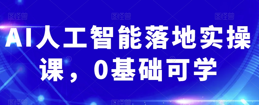 AI人工智能落地实操课，0基础可学-小齐资源库