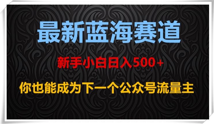 最新蓝海赛道，新手小白日入500+，你也能成为下一个公众号流量主【揭秘】-小齐资源库