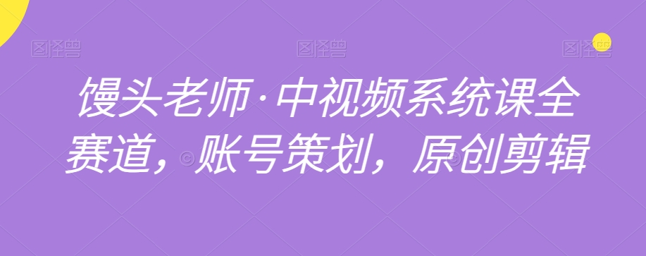 馒头老师·中视频系统课全赛道，账号策划，原创剪辑-小齐资源库