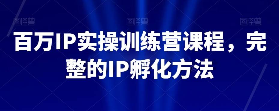 百万IP实操训练营课程，完整的IP孵化方法-小齐资源库