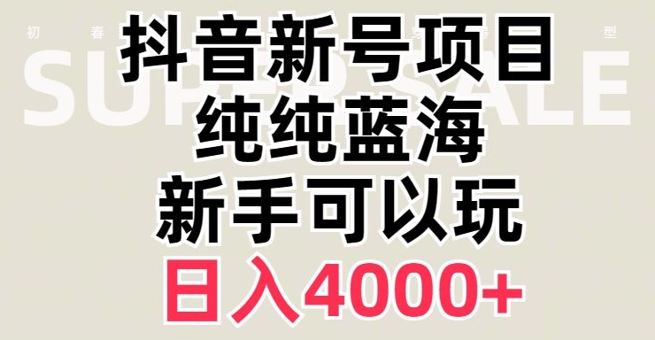 抖音蓝海赛道，必须是新账号，日入4000+【揭秘】-小齐资源库