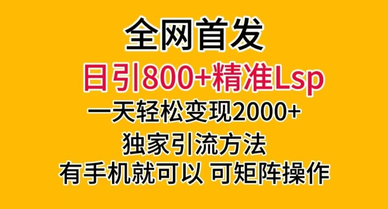 全网首发！日引800+精准老色批，一天变现2000+，独家引流方法，可矩阵操作【揭秘】-小齐资源库