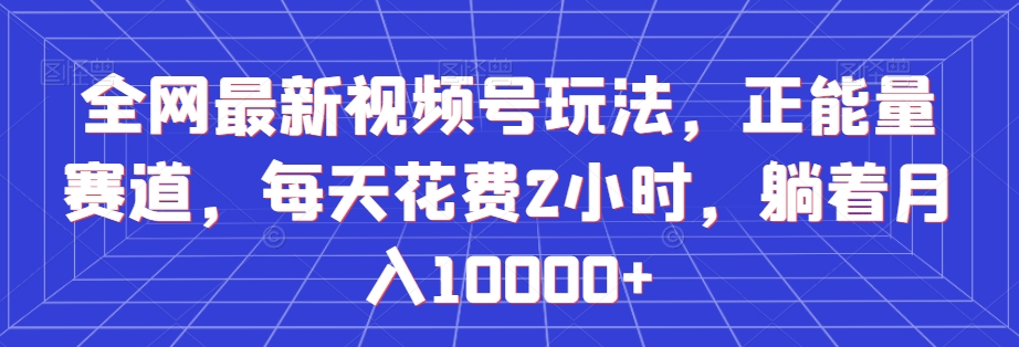 全网最新视频号玩法，正能量赛道，每天花费2小时，躺着月入10000+【揭秘】-小齐资源库