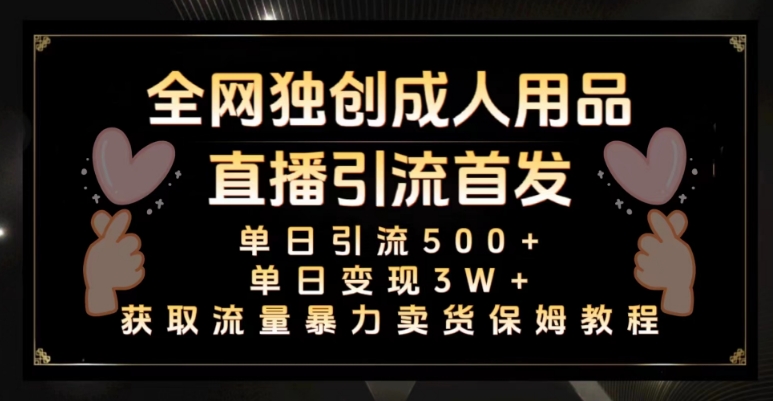 全网独创真人主播+无人直播单日引流500+，橙人用品暴力卖货单日变现3W+保姆似教学2.0【揭秘】-小齐资源库