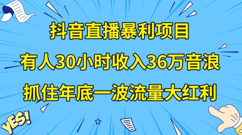抖音直播暴利项目，有人30小时收入36万音浪，公司宣传片年会视频制作，抓住年底一波流量大红利【揭秘】-小齐资源库