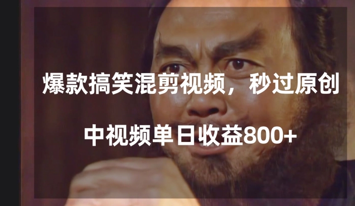 爆款搞笑混剪视频，百分百过原创，单日中视频播放收益800+【揭秘】-小齐资源库