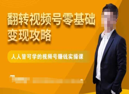 微信视频号零基础变现攻略，人人皆可学的视频号赚钱实操课-小齐资源库