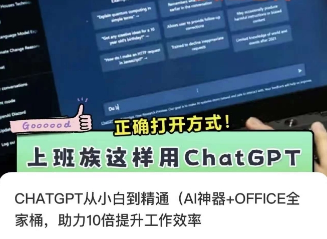 CHATGPT从小白到精通，AI神器+OFFICE全家桶，助力10倍提升工作效率-小齐资源库