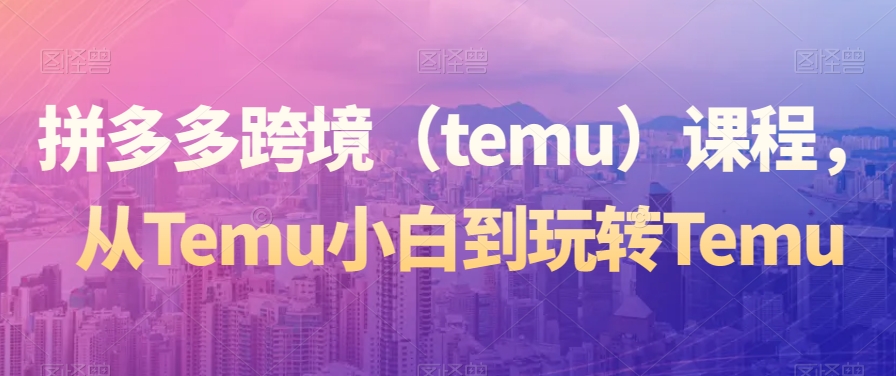 拼多多跨境（temu）课程，从Temu小白到玩转Temu-小齐资源库