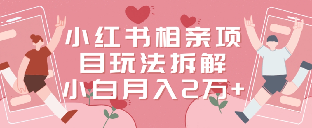小红书相亲项目玩法拆解，有人通过这个副业项目做到了月收入2万多【揭秘】-小齐资源库